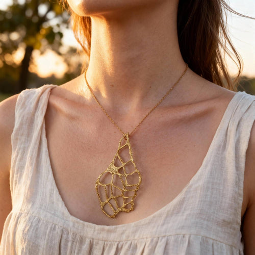 Abstract Sculptural Pendant Necklace — alternate view