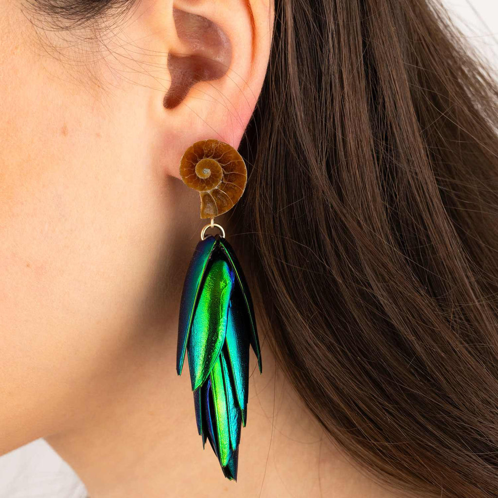 Beetle Earrings — detail view