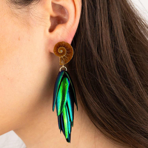 Beetle Earrings — detail view