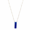 Recycled Cobalt Vodka Bottle Stiletto Necklace by Smart Glass Jewelry