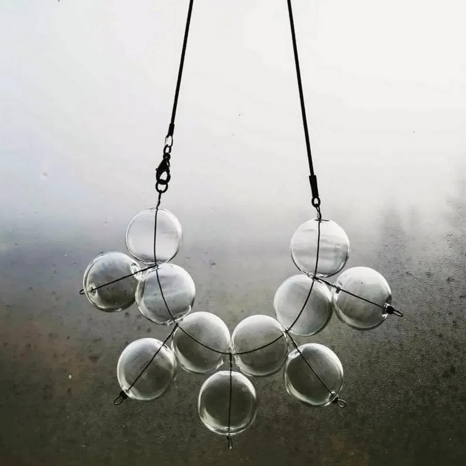 Royal Blown Glass Bubbles Necklace by Laura Daili