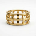 Lattice Architectural Band Ring by Silver & Elegant